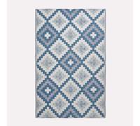 HOMESCAPES Tapis extérieur résistant Pluie et UV, Tapis de Jardin imperméable réversible Bleu Mia, 150 x 240 cm, Intérieur extérieur terrasse Balcon