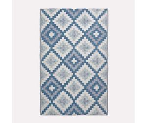HOMESCAPES Tapis extérieur résistant Pluie et UV, Tapis de Jardin imperméable réversible Bleu Mia, 150 x 240 cm, Intérieur extérieur terrasse Balcon