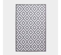 HOMESCAPES Tapis extérieur résistant Pluie et UV, Tapis de Jardin imperméable réversible Gris et Blanc Zoe, 75 x 200 cm, Intérieur extérieur terrasse Balcon
