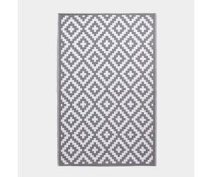 HOMESCAPES Tapis extérieur résistant Pluie et UV, Tapis de Jardin imperméable réversible Gris et Blanc Zoe, 150 x 240 cm, Intérieur extérieur terrasse Balcon