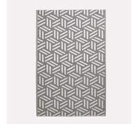 HOMESCAPES Tapis extérieur résistant Pluie et UV, Tapis de Jardin imperméable réversible Gris Luna, 180 x 270 cm, Intérieur extérieur terrasse Balcon