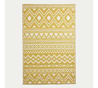 HOMESCAPES Tapis extérieur résistant Pluie et UV, Tapis de Jardin imperméable réversible Jaune Anna, 180 x 270 cm, Intérieur extérieur terrasse Balcon