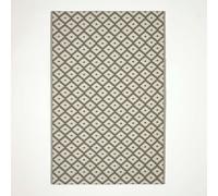HOMESCAPES Tapis extérieur résistant Pluie et UV, Tapis de Jardin imperméable réversible Losanges Gris May, 180 x 270 cm, Intérieur extérieur terrasse Balcon