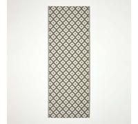 HOMESCAPES Tapis extérieur résistant Pluie et UV, Tapis de Jardin imperméable réversible Losanges Gris May, 75 x 200 cm, Intérieur extérieur terrasse Balcon