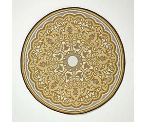 HOMESCAPES Tapis extérieur résistant Pluie et UV, Tapis de Jardin imperméable réversible Multicolore Rae, Rond 180 cm, Intérieur extérieur terrasse Balcon