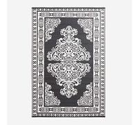 HOMESCAPES Tapis extérieur résistant Pluie et UV, Tapis de Jardin imperméable réversible Noir et Blanc, 119 x 186 cm, Intérieur extérieur terrasse Balcon