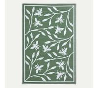 HOMESCAPES Tapis extérieur résistant Pluie et UV, Tapis de Jardin imperméable réversible Vert à Motif Abeille, 182 x 122 cm, Intérieur extérieur terrasse Balcon