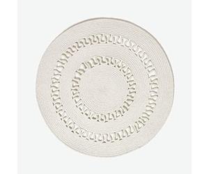 HOMESCAPES Tapis tissé à Plat en Coton ajouré, Tapis Rond Beige, 70 cm