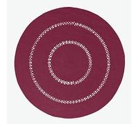 HOMESCAPES Tapis tissé à Plat en Coton ajouré, Tapis Rond Prune, 120 cm