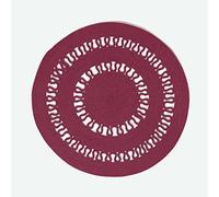 HOMESCAPES Tapis tissé à Plat en Coton ajouré, Tapis Rond Prune, 90 cm