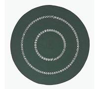 HOMESCAPES Tapis tissé à Plat en Coton ajouré, Tapis Rond Vert Anglais, 120 cm