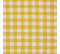 HOMESCAPES Tissu Vichy Jaune en coton, Tissu à carreaux, Tissu au mètre 100x150 cm, Tissu d’ameublement pour décoration DIY Patchwork couture