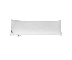 HOMESCAPES Traversin Naturel en Plumes de Canard, Oreiller de Corps Anti-acariens 140 x 50 cm