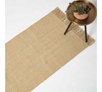HOMESCAPES Zaphyr Tapis de jute 66 x 200 cm - couleur naturelle 100 % jute