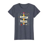 Homeschool Mom: Enseignant sans salaire Éducation drôle T-Shirt, Femme, Bleu Chiné, XS