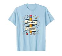 Homeschool Mom: Enseignant sans salaire Éducation drôle T-Shirt, Homme, Bleu Céleste, S