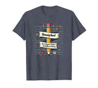 Homeschool Mom: Enseignant sans salaire Éducation drôle T-Shirt, Homme, Bleu Chiné, XL