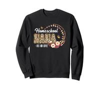 Homeschool Nana Just Add Coffee Leopard Fête des Mères Sweatshirt
