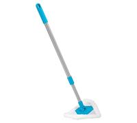 Homeshopa Balai de nettoyage triangulaire en microfibre, facile à nettoyer, manche extensible de 76 à 85 cm, balai triangulaire pour nettoyer la cuisine, le sol de la salle de bain, le plafond, le