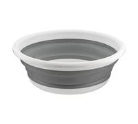 Homeshopa Bassine à vaisselle pliable, 9 litres, panier à linge portable, seau en silicone pour cuisine, extérieur, voyage, camping, randonnée, caravane - Gris