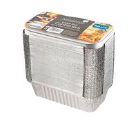Homeshopa.com Lot de 50 grands plateaux rectangulaires en aluminium argent avec couvercles, pour la préparation des repas, la cuisson et la congélation