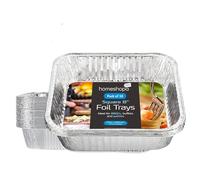 Homeshopa Lot de 10 plateaux jetables en aluminium,Idéal pour la préparation des repas, le stockage des aliments, la cuisson, le grillage, le rôti, les récipients alimentaires jetables,20.3x20.3 cm