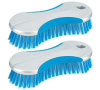 Homeshopa® Lot de 2 brosses à récurer durables de qualité supérieure à poils rigides pour cuisine, salle de bain, sol, moquette, joint de ménage avec poignée douce - Idéal pour le nettoyage