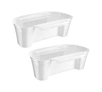 Homeshopa Lot de 2 corbeilles de cuisine à suspendre sur une porte d'armoire, un tiroir, une porte, les épluchures de légumes, un panier de rangement - Transparent