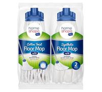HOMESHOPA Lot de 2 recharges de rechange en coton et synthétique avec douille en plastique, super absorbantes, nettoyage des sols humides et secs pour un usage domestique et commercial