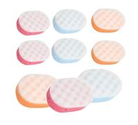 Homeshopa Lot de 9 éponges de bain exfoliantes pour adultes, hommes, femmes, enfants, enfants, éponges de massage corporel double face avec 3 couleurs, accessoires de bain exfoliants