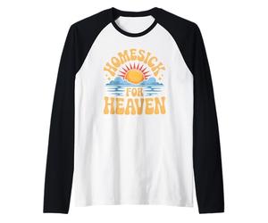 Homesick for Heaven Funny Groovy Hippie God Meme Manche Raglan