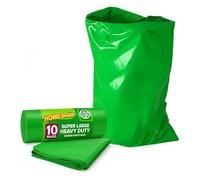 HOMESmith Lot de 10 grands sacs de jardin robustes pour travaux de construction et de bricolage Vert