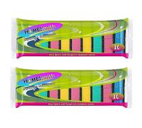 HOMESmith Lot de 2 Paquets de 10 éponges Double Face absorbantes, Anti-Rayures, réutilisables, en Mousse, Couleurs mélangées