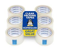 HomeSmith Lot de 24 rouleaux de ruban adhésif transparent pour colis - 48 mm x 66 m - Idéal pour déménagement, maison et bureau