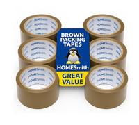 HomeSmith Lot de 3 rouleaux de ruban adhésif pour colis Marron 48 mm x 66 m
