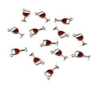 HomeSoGood Lot de 100 breloques en forme de tasse de vin rouge pour fabrication de boucles d'oreilles, colliers, bracelets, loisirs créatifs, Métal, Pas de gemme