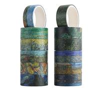 HomeSoGood Lot de 12 rouleaux de ruban adhésif déchirable pour scrapbooking, bricolage, papeterie, comptes à la main