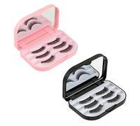 HomeSoGood Lot de 2 boîtes de rangement vides pour faux cils, 3 couches avec miroir de maquillage (faux cils non inclus)