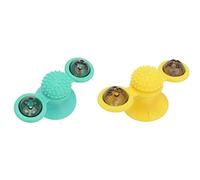 HomeSoGood Lot de 2 moulins à vent pour chat avec herbe à chat, balle d'entraînement luminescente, jouet interactif pour chat avec ventouse à la menthe poivrée (mélange)