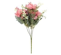 HomeSoGood Lot de 3 bouquets de freesia artificiels réalistes en soie au toucher réaliste pour mariage, belle table, décoration de fête (30 cm, rose foncé)