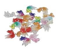 HomeSoGood Lot de 85 breloques colorées en forme de poisson rouge pour la fabrication de bijoux, perles pendantes en acrylique dégradé en forme de poisson à dos plat, breloques à dos plat pour loisirs