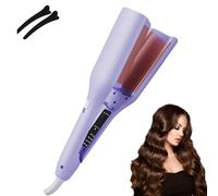 Homessencials Hair Styling Tool with Negative Ionic Technology, 3D Curling Iron, 4 Gears Double-Sided Heating, Create Frizz-Free French Curls Effortlessly Curling Irons (Purple)