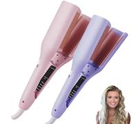 Homessencials Hair Styling Tool With Negative Ionic Technology, French Curl, Create Frizz-Free French Curls Effortlessly, 4 Gears Double-Sided Heating Lasting In 24 Hrs For Women (Pink+Purple)