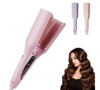 Homessencials Hair Styling Tool with Negative Ionic Technology, French Curls Iron, 3D Curling Iron for Quickly Creating Smooth Waves, 4 Gears Double-Sided Heating for Women (Pink)