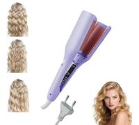 Homessencials Hair Styling Tool with Negative Ionic Technology, French Curls Iron, 3D Curling Iron for Quickly Creating Smooth Waves, 4 Gears Double-Sided Heating Lasting in 24 Hrs (Purple)