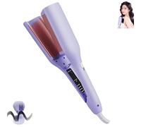 Homessencials Hair Styling Tool with Negative Ionic Technology, French Curls Iron, 3D Curling Iron for Quickly Creating Smooth Waves, 4 Gears Double-Sided Heating Lasting in 24 Hrs (Purple)