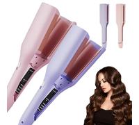 Homessencials Hair Styling Tool with Negative Ionic Technology, French Curls Iron, 3D Curling Iron for Quickly Creating Smooth Waves, 4 Gears Double-Sided Heating for Women (Mix-2Pcs)