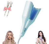 Homessencials Hair Styling Tool with Negative Ionic Technology, French Curls Iron, Adjustable Temperatures, 4 Gears Double-Sided Heating, Quickly Creating Smooth Waves (Blue)