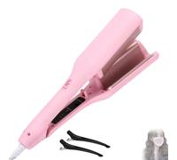 Homessencials Hair Styling Tool with Negative Ionic Technology, french wave curling iron, for Quickly Creating Smooth Waves, double-sided heating curling Lasting in 24 Hrs, french curl (Pink)