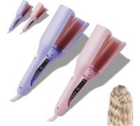 Homessencials Hair Styling Tool with Negative Ionic Technology, Homessencials 3D Curling Iron, 4 Gears Double-Sided Heating, Long Lasting, for Travel & Home (2Pcs)
